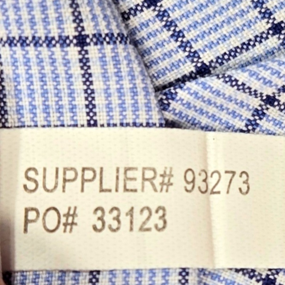Ralph Lauren Button Down Mens 17.5 34/35 Blue Check Excellent Custom Fit Cotton - Picture 12 of 16